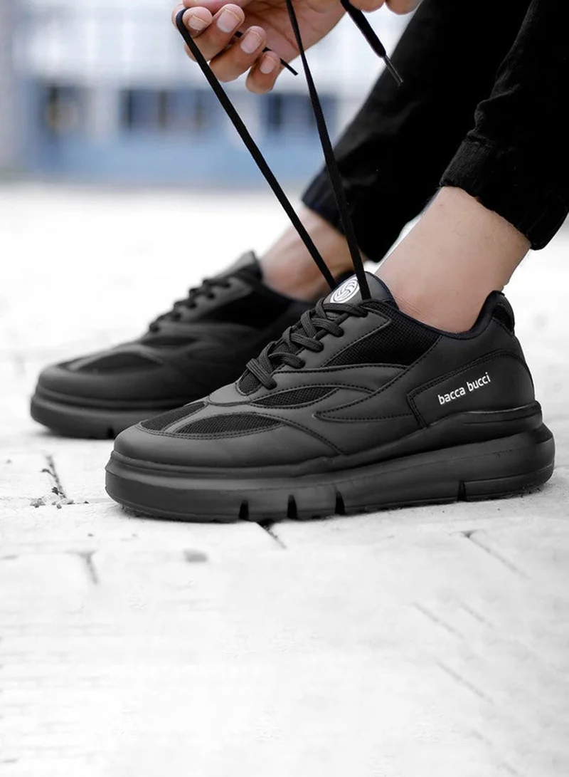 Bacca Bucci Black Urban Retro Blocked Fashion Sneakers for Men | Best Price UAE